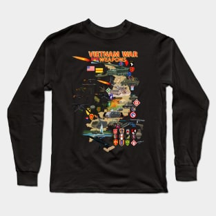 Map - Vietnam Units -with Wpns - Equipment Long Sleeve T-Shirt